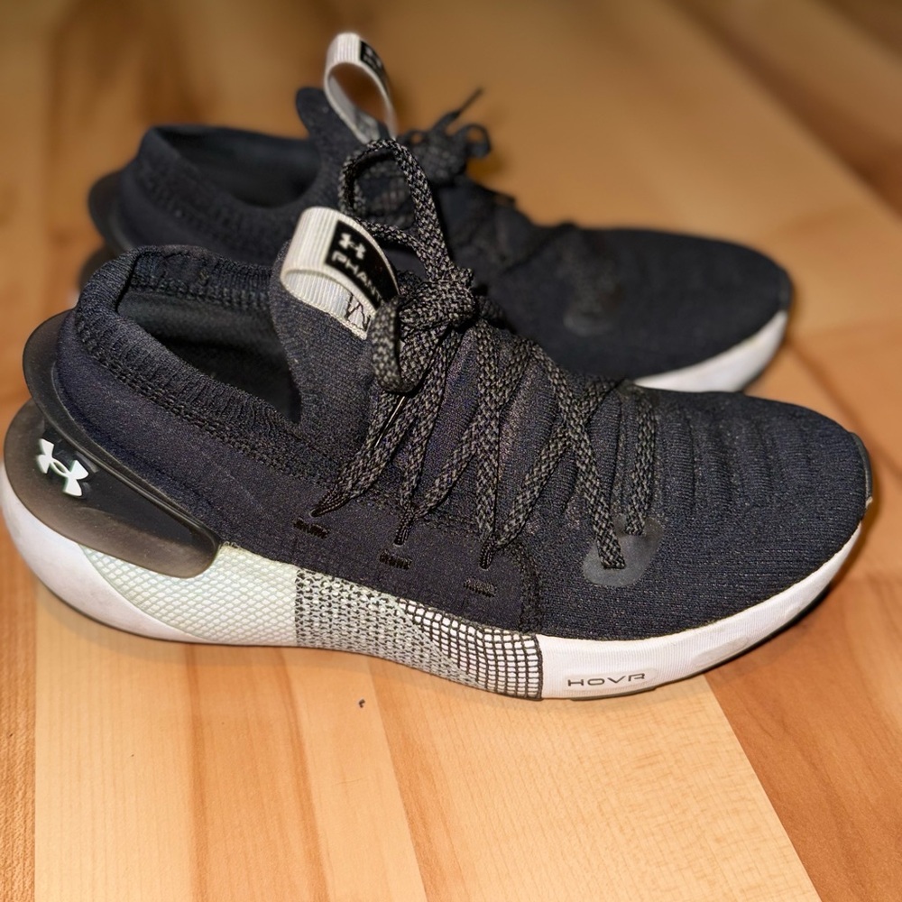 Under Armour Black and White Running Shoes